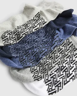 Multi Colour Rib Monogram Pack Of 5 Socks