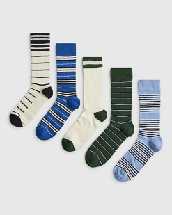 Multi Colour Stripe Pack Of 5 Socks