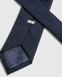 Navy Check Tie