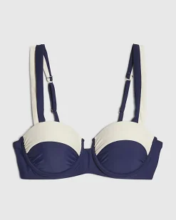 Navy Colour Block Shaping Bikini Top