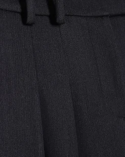 Navy Denim Look Wide Leg Trousers