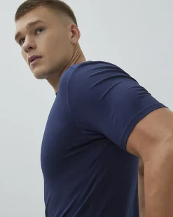 Navy Essential Muscle Fit Stretch T-Shirt