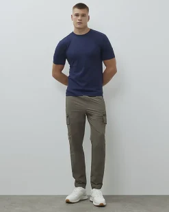 Navy Essential Muscle Fit Stretch T-Shirt