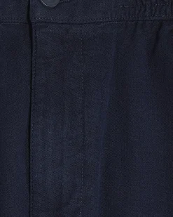 Navy Linen Blend Trousers
