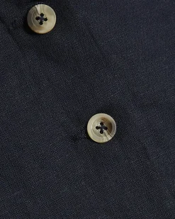 Navy Linen Blend Waistcoat