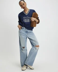 Navy Long Sleeve Heritage Crest Sweatshirt