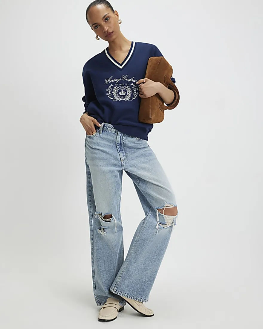 Navy Long Sleeve Heritage Crest Sweatshirt