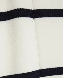 Navy Long Sleeve Striped Knitted Top