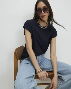 Navy Loose Fit Short Sleeve T-shirt