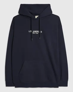 Navy Los Angeles Back Print Hoodie