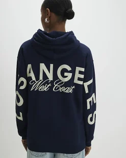 Navy Los Angeles Back Print Hoodie