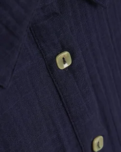 Navy Mini Belted Shirt Dress