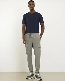 Navy Muscle Fit Essential V Neck T-Shirt