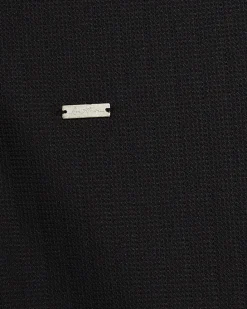 Navy Muscle Fit Lightweight Zip Polo Shirt