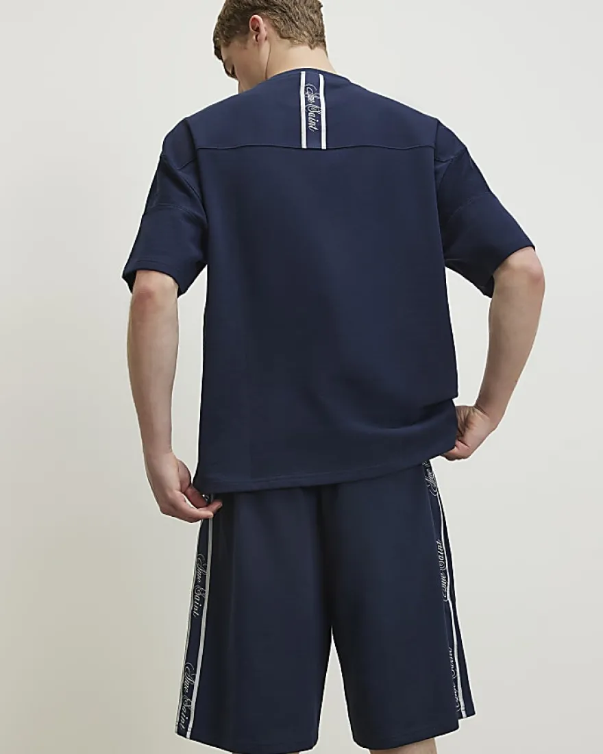 Navy Oversized Fit 78 Ame Saint T-Shirt