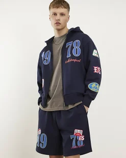 Navy Oversized Fit 1978 Racing Hoodie