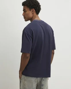 Navy Oversized Fit Ame Saint Pique T-Shirt