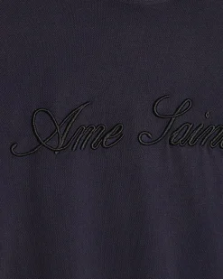 Navy Oversized Fit Ame Saint Pique T-Shirt