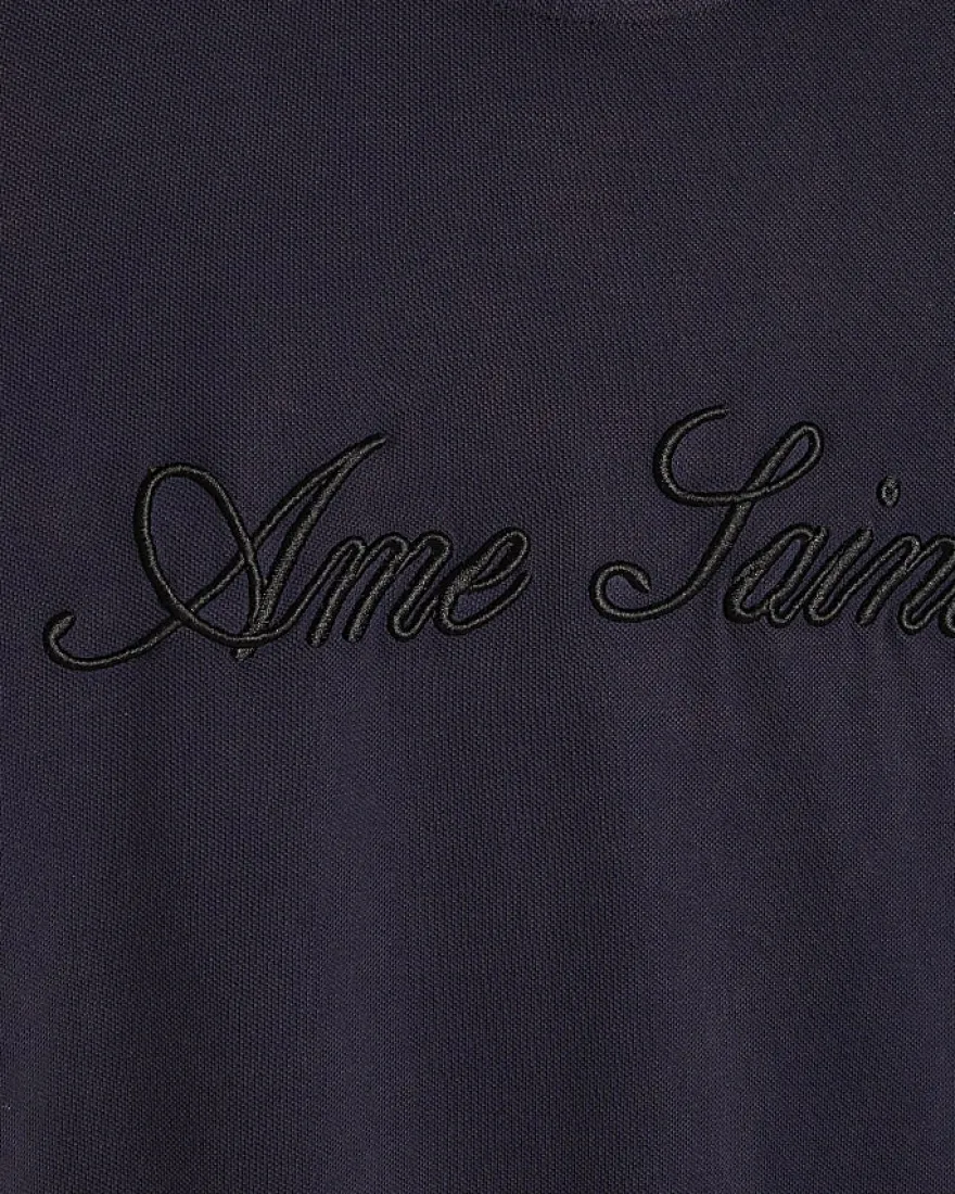 Navy Oversized Fit Ame Saint Pique T-Shirt
