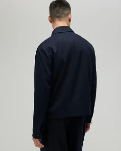 Navy Pinstripe Blazer Jacket
