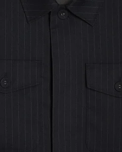 Navy Pinstripe Blazer Jacket