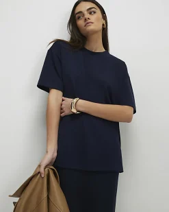 Navy Premium Short Sleeve Oversized T-Shirt