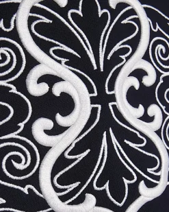 Navy Regular Fit Baroque Embroidered Hoodie