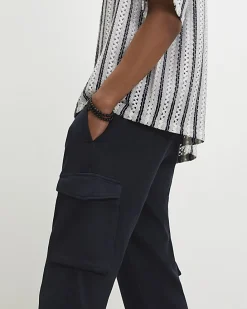 Navy Regular Fit Cargo Trousers