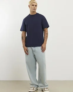 Navy Regular Fit Crew Neck Midweight T-Shirt