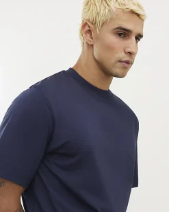 Navy Regular Fit Crew Neck Midweight T-Shirt