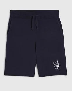 Navy Regular Fit Knitted Shorts
