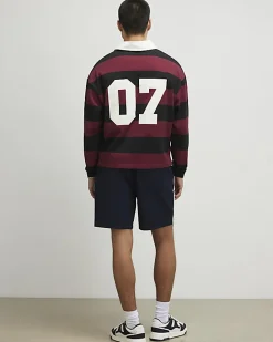 Navy Regular Fit Taped Shorts