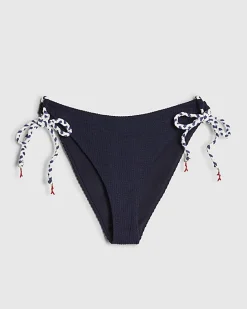 Navy Rope Trim Bikini Bottoms