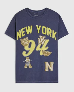 Navy Short Sleeve New York Badge T-Shirt