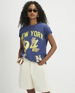 Navy Short Sleeve New York Badge T-Shirt