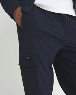 Navy Skinny Fit Stretch Cargo Trousers