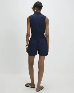 Navy Sleeveless Utility Playsuit