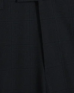 Navy Slim Fit Check Suit Trousers