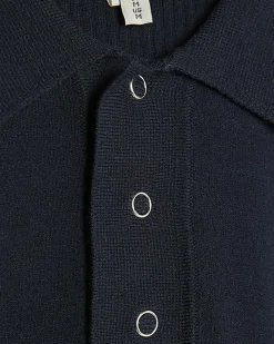 Navy Slim Fit Knitted Polo Shirt