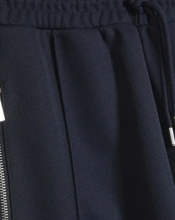 Navy Slim Fit Pique Pintuck Joggers