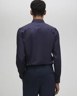 Navy Slim Fit Premium Long Sleeve Shirt