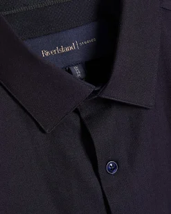 Navy Slim Fit Premium Long Sleeve Shirt