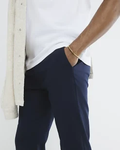 Navy Slim Fit Stretch Chino Trousers
