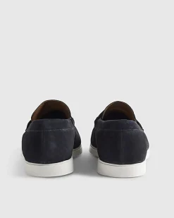 Navy Suede Loafers