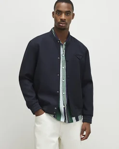 Navy Twill Bomber Jacket