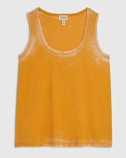 Orange Burnout Tank Top