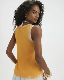 Orange Burnout Tank Top
