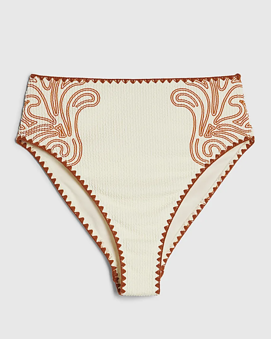 Orange Cornelli Print Bikini Briefs