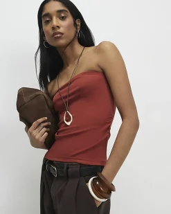 Orange Cotton Bandeau Top
