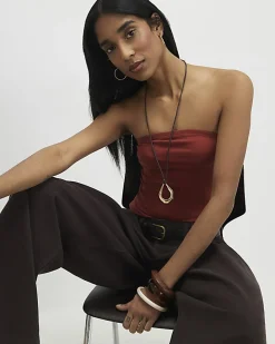 Orange Cotton Bandeau Top